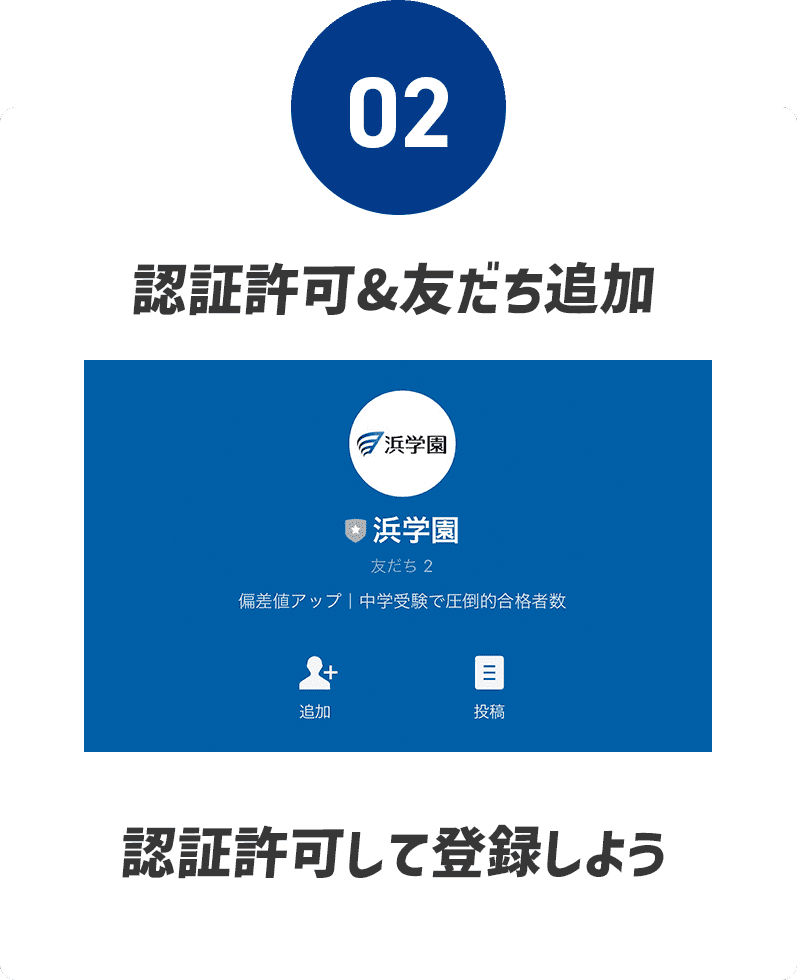 STEP02 認証許可&友だち追加 認証許可して登録しよう